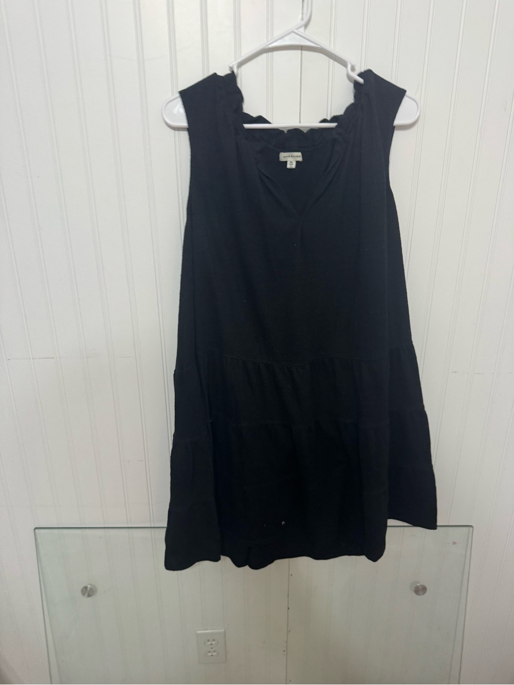 Max Studio Black Sleeveless Tiered Mini Dress